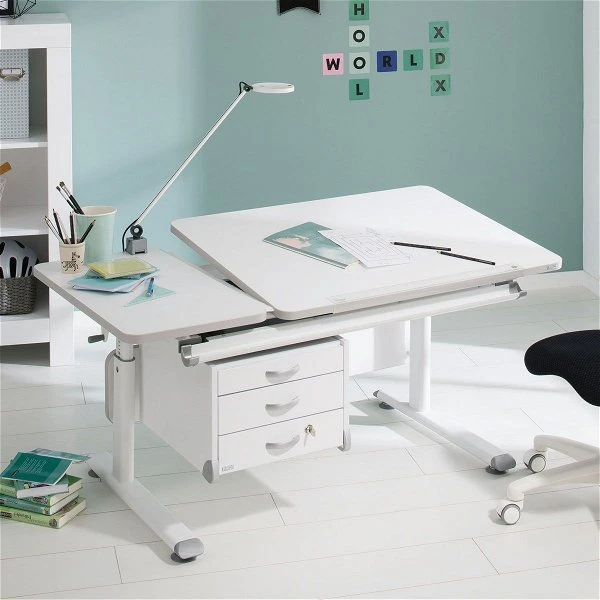 Paidi Diego 130 GT Schreibtisch Kreideweiß 130 X 70 Cm, Platte Geteilt - Gestellfarbe Wählbar 1 Paidi Diego 130 GT Schreibtisch Kreideweiß 130 X 70 Cm, Platte Geteilt - Gestellfarbe Wählbar