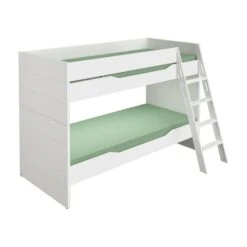 Paidi Fiona Etagenbett Kreideweiß - 140 Cm Schräge Leiter 120x200 Cm