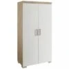 Transland Hilja Kleiderschrank 2-türig Mit Türdämpfung - Eiche-Bordeaux/kreideweiß