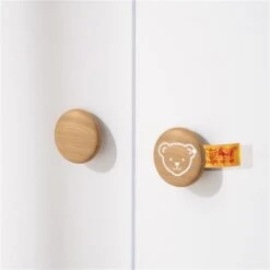 Paidi Lotte & Fynn Kleiderschrank 2T 1S Kreideweiß/Eiche Massiv - Steiff By PAIDI -Roba || Pinolino || Träumeland Verkäufe paidi lottefynndetailgriffe 5