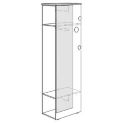 Paidi Oscar Garderobe Kreideweiß/Eiche-Nebr. Mit Spiegel