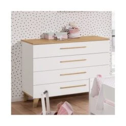 Paidi Oscar Kommode - 4 Schubkästen Kreideweiß/Eiche-Nebraska - Zum Aktionspreis