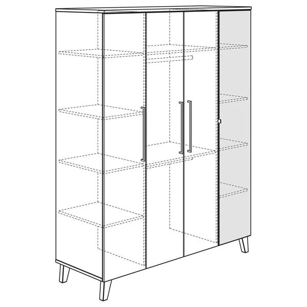 Paidi Oscar Kleiderschrank 4T - 1 Spiegeltür Rechts 1 Paidi Oscar Kleiderschrank 4T - 1 Spiegeltür Rechts