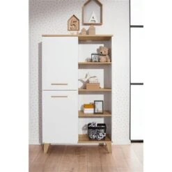 Paidi Oscar Standregal 8 Fächer, 2 Türen Links Kreideweiß/Eiche-Nebraska - Zum Aktionspreis