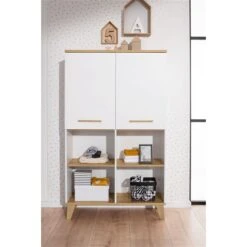 Paidi Oscar Standregal 8 Fächer, 2 Türen Oben Kreideweiß/Eiche-Nebraska - Zum Aktionspreis