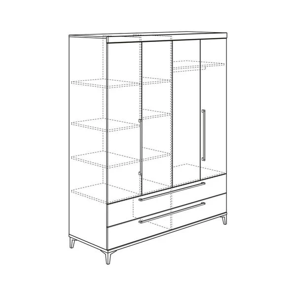 Paidi Remo Kleiderschrank 4 Türen, 2 Schubladen Eiche-Bordeaux 1 Paidi Remo Kleiderschrank 4 Türen, 2 Schubladen Eiche-Bordeaux