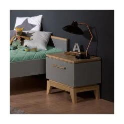 Paidi Sten Nachtkommode - 1 Schubkasten Schiefergrau/Eiche Massiv -Roba || Pinolino || Träumeland Verkäufe paidi sten nachttisch gr 5