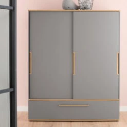 Paidi Sten Jugendzimmer Schiefergrau/Eiche Massiv Mit Breitem Schiebetürenschrank, Zum Aktionspreis -Roba || Pinolino || Träumeland Verkäufe paidi sten schiebetuer breit 2 2