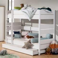 Paidi Tiago Etagenbett 180 Cm Kreideweiß Gerade Leiter 90x200 Cm