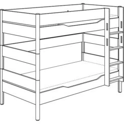 Paidi Ylvie Etagenbett 160 Cm Bettpfosten Kreideweiß/birke Gerade Leiter 90x200 Cm