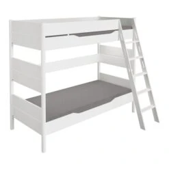 Paidi Ylvie Etagenbett 180 Cm Bettpfosten Kreideweiß Schräge Leiter 90x200 Cm