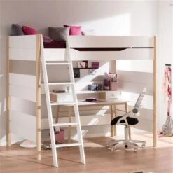 Paidi Ylvie Hochbett Kreideweiß/Birke 180 Cm Schräge Leiter 120x200 Cm