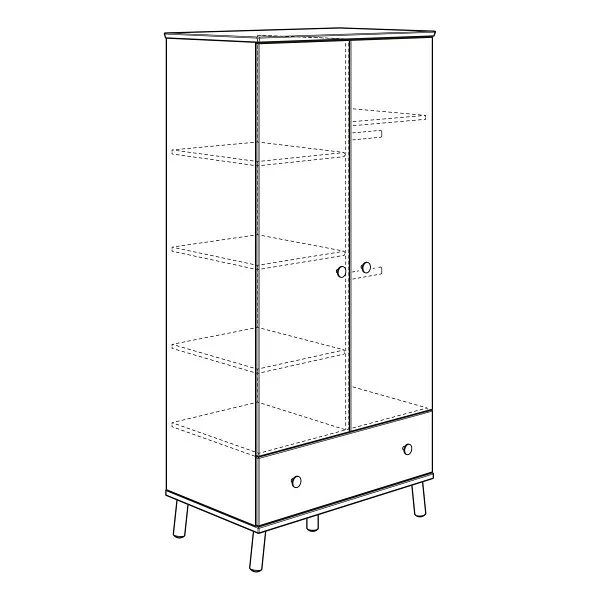 Paidi Ylvie Kleiderschrank 2 Türen 1 Schubkasten Schubkasten Kreideweiß - Aktionspreis 2 Paidi Ylvie Kleiderschrank 2 Türen 1 Schubkasten Schubkasten Kreideweiß - Aktionspreis – Bild 2