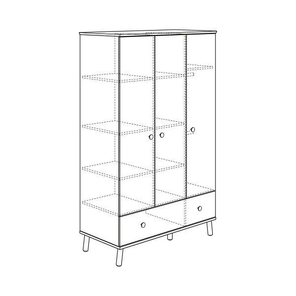 Paidi Ylvie Kleiderschrank 3 Türen 1 Schubkasten Schubkasten Kreideweiß - Aktionspreis 2 Paidi Ylvie Kleiderschrank 3 Türen 1 Schubkasten Schubkasten Kreideweiß - Aktionspreis – Bild 2