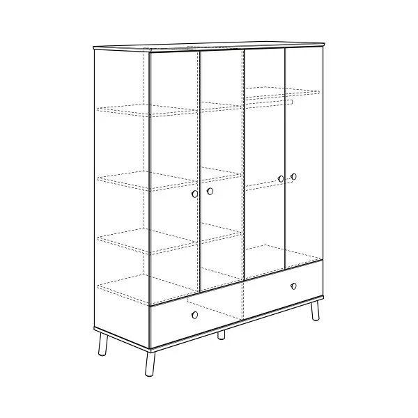 Paidi Ylvie Kleiderschrank 4 Türen 1 Schubkasten Schubkasten Kreideweiß - Aktionspreis 2 Paidi Ylvie Kleiderschrank 4 Türen 1 Schubkasten Schubkasten Kreideweiß - Aktionspreis – Bild 2