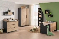 Paidi Tomke Kinderzimmer Mit Schrank 3T Naturschwarz/Eiche-Bordeaux