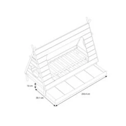 Nature Kid Ponca Tipibett Grau (ohne Bettschublade) Liegefläche 90 X 200 Cm -Roba || Pinolino || Träumeland Verkäufe ponca tipi bett mit schubkasten sketch 2