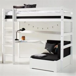 Hoppekids Hochbett ECO Luxury 90x200 Cm Mit Gerader Leiter, Tischplatte & Lounge-Ecke -Roba || Pinolino || Träumeland Verkäufe pre a14 1 milieu 4 1