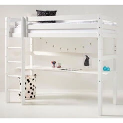 Hoppekids Hochbett ECO Luxury 90x200 Cm Mit Gerader Leiter, Tischplatte & Absturzsicherung