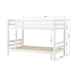 Hoppekids Etagenbett ECO Luxury 120x200 Cm Weiß Mit Gerader Leiter & Absturzsicherung -Roba || Pinolino || Träumeland Verkäufe pre a19 12 1 scaled 1