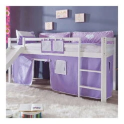Relita ELIYAS Spielbett Buche Massiv Geölt Mit Rutschenturm - Zum Einzelbett Umbaubar -Roba || Pinolino || Träumeland Verkäufe purple weiss gr 10