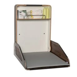 Timkid Quattro Wandwickeltisch Edelstahl Nussbaum Inklusive Wickelmatte | Elegant Design -Roba || Pinolino || Träumeland Verkäufe quattro offen nussbaum edelstahl 2