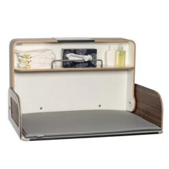 Timkid QuattroQ Wandwickeltisch Weiß Baby Inklusive Wickelmatte | Elegant Horizontal Design -Roba || Pinolino || Träumeland Verkäufe quattroq offen nussbaum 12