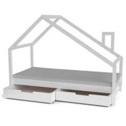 Nature Kid Milo Hausbett Weiß Mit Giebeldach Liegefläche 120 X 200 -Roba || Pinolino || Träumeland Verkäufe ravenna whiteroom 5 2k