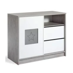 Schardt Eco Star Wickelkommode Weiß/Driftwood 1 Schiebetür, 2 Schubkästen - Mit Wickelaufsatz -Roba || Pinolino || Träumeland Verkäufe schardt eco star wickelkommode ohne aufsatz gr 1