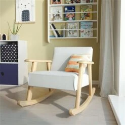 Nature Kid Imola Kinder-Schaukelsessel Weiß Natur Für Kinder Ab Drei Jahren -Roba || Pinolino || Träumeland Verkäufe schaukelsessel wei ambiente 2k 1 gr