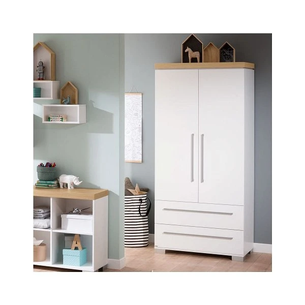 Paidi Kira Kleiderschrank 2T, 2S Eiche-Nebraska Fronten & Korpus Kreideweiß - Versandkostenfrei 1 Paidi Kira Kleiderschrank 2T, 2S Eiche-Nebraska Fronten & Korpus Kreideweiß - Versandkostenfrei