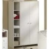 Schardt Eco Stripe Kleiderschrank 2 Türen+Regal Dekor Weiß/MDF Weiß