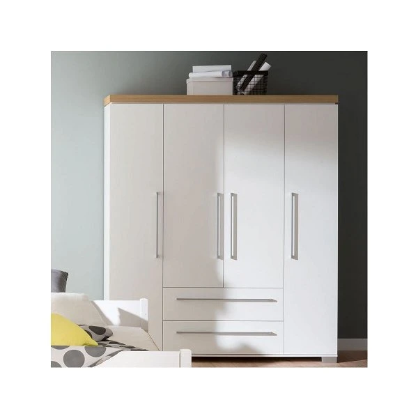 Paidi Kira Kleiderschrank 4T, 2S Eiche-Nebraska Fronten & Korpus Kreideweiß - Versandkostenfrei 1 Paidi Kira Kleiderschrank 4T, 2S Eiche-Nebraska Fronten & Korpus Kreideweiß - Versandkostenfrei