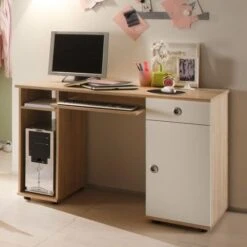 Ticaa Vicky Jugendzimmer 4-teilig Sonoma-Weiß Mit 3-türigem Kleiderschrank -Roba || Pinolino || Träumeland Verkäufe schreibtisch sonoma 2