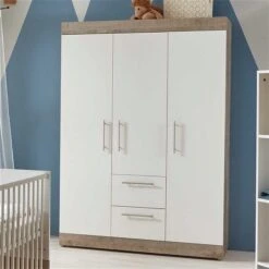 Arthur Berndt Selina Babyzimmer 3-teilig Weiß Mit Platimum Eiche Dekor -Roba || Pinolino || Träumeland Verkäufe selina schrank