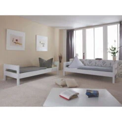 Relita STEFAN Etagenbett Buche Massiv Weiß Zu 2 Einzelbetten Umbaubar - Frachtfrei -Roba || Pinolino || Träumeland Verkäufe stefan weiss einzel gr 1