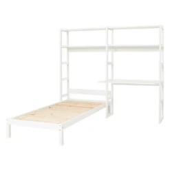 Hoppekids Storey Regalsystem 2-teilig Weiß Je 100 Cm, 4 Regalbretter, Bett 90x200 Cm, Tisch