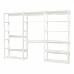 Hoppekids Storey Regal 3-teilig Weiß 3x80 Cm, 12 Böden, 1 Tisch 80 Cm