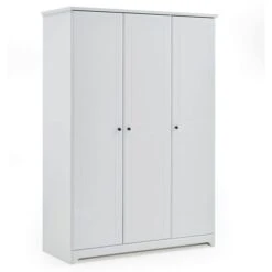 Arthur Berndt Thilo Kleiderschrank 3-türig MDF Weiß Mit Rillenfräsungen