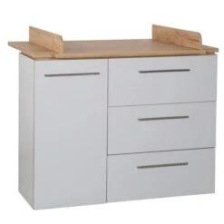 Roba Tobi Wickelkommode Breit Lichtgrau 3 Schubladen, 1 Tür Zum Toppreis