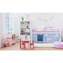 Hoppekids Halbhohes Bett ECO Dream 90x200 Cm Mit Gerader Leiter | Teilbar -Roba || Pinolino || Träumeland Verkäufe unicorn basic halfhigh 90x200 milieu 2 gr 1