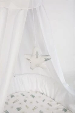 Mionido Stubenwagen Maxi Weiß Pyjamabär Grün Mit Garnierung, Matratze Und Matratzenbezug -Roba || Pinolino || Träumeland Verkäufe v1 560 80 3