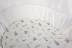 Mionido Stubenwagen Maxi Weiß Pyjamabär Grün Mit Garnierung, Matratze Und Matratzenbezug -Roba || Pinolino || Träumeland Verkäufe v1 560 80 4