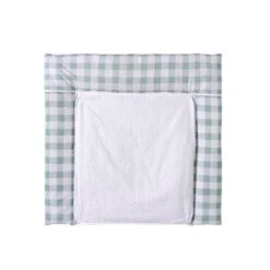 Schardt Wickelauflage Vichy Mint 80x75 Cm Inkl. Abnehmbarem Frotteebezug