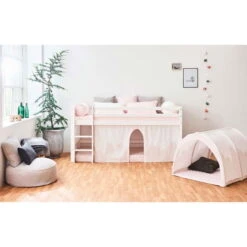 Hoppekids Halbhohes Bett ECO Dream 90x200 Cm Mit Gerader Leiter | Teilbar -Roba || Pinolino || Träumeland Verkäufe winter wonderland basic halfhigh 90x200 milieu 4 gr 1