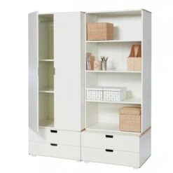Manis-h Kleiderschrank ZEUS 2 Türen + Regal Mit 4 Schubkästen